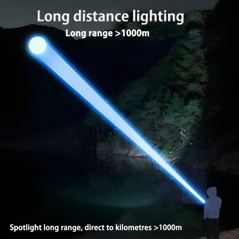 Ruilang P90 High-Quality Powerful 1Km Long Range USB Rechargeable LED Torch Light - Homie Mart