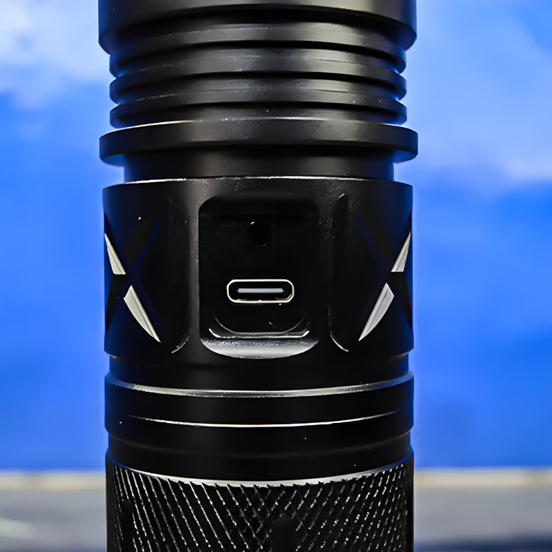 Ruilang P90 High-Quality Powerful 1Km Long Range USB Rechargeable LED Torch Light - Homie Mart