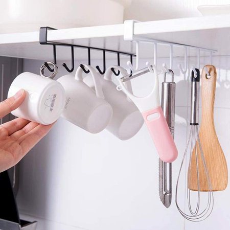 6-Hook Under-the-Shelf Hanging Organizer (2 PCs) Homie Mart