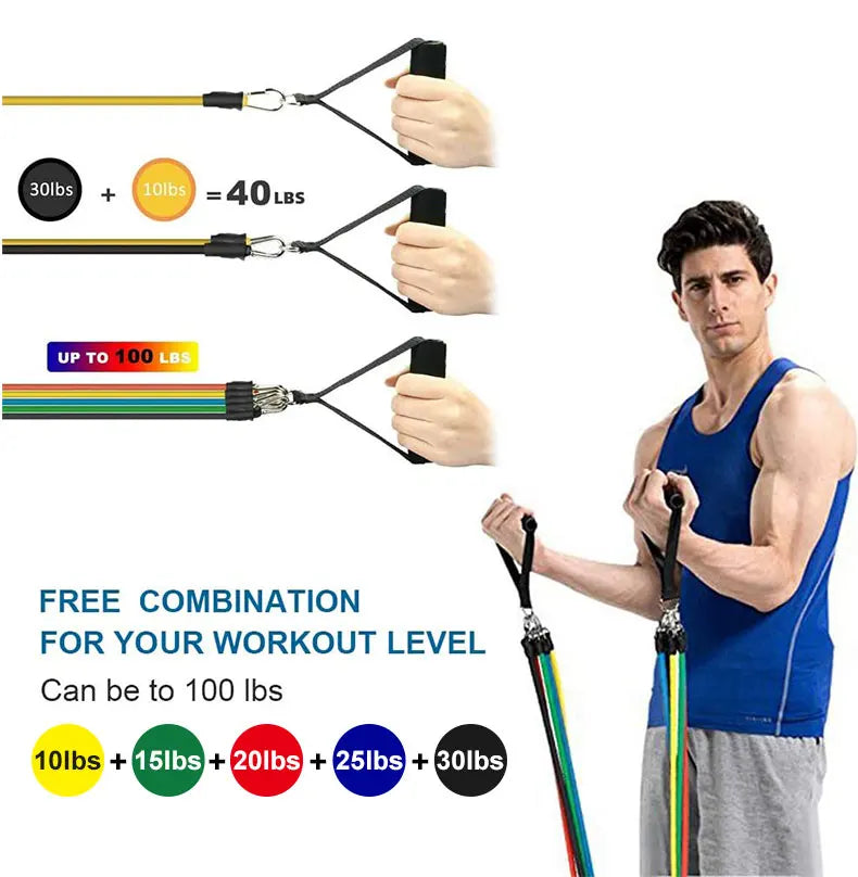 Complete Resistance Band Set: Your Portable Indoor Fitness Companion - Homie Mart