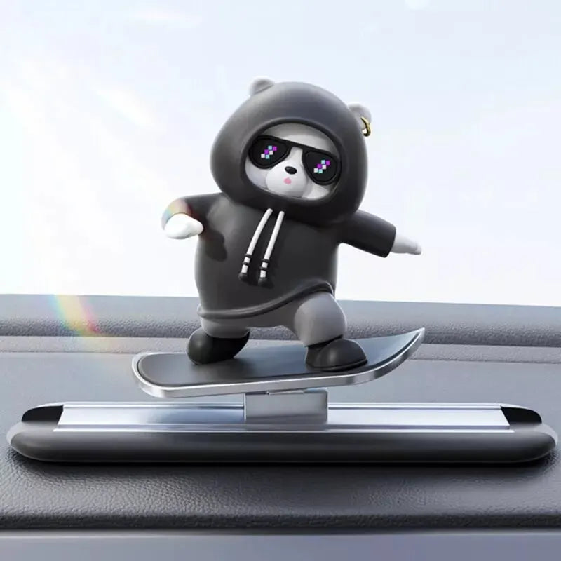 Funny Skateboard Bear Dashboard Decoration – Premium Car Interior Accessory Homie Mart