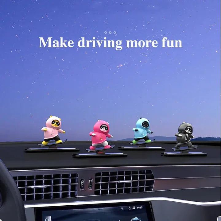 Funny Skateboard Bear Dashboard Decoration – Premium Car Interior Accessory Homie Mart