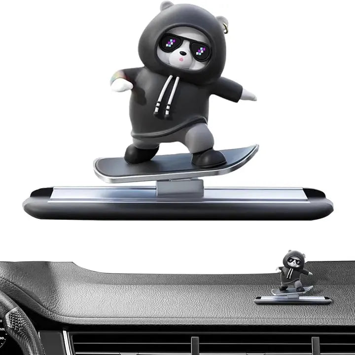 Funny Skateboard Bear Dashboard Decoration – Premium Car Interior Accessory Homie Mart