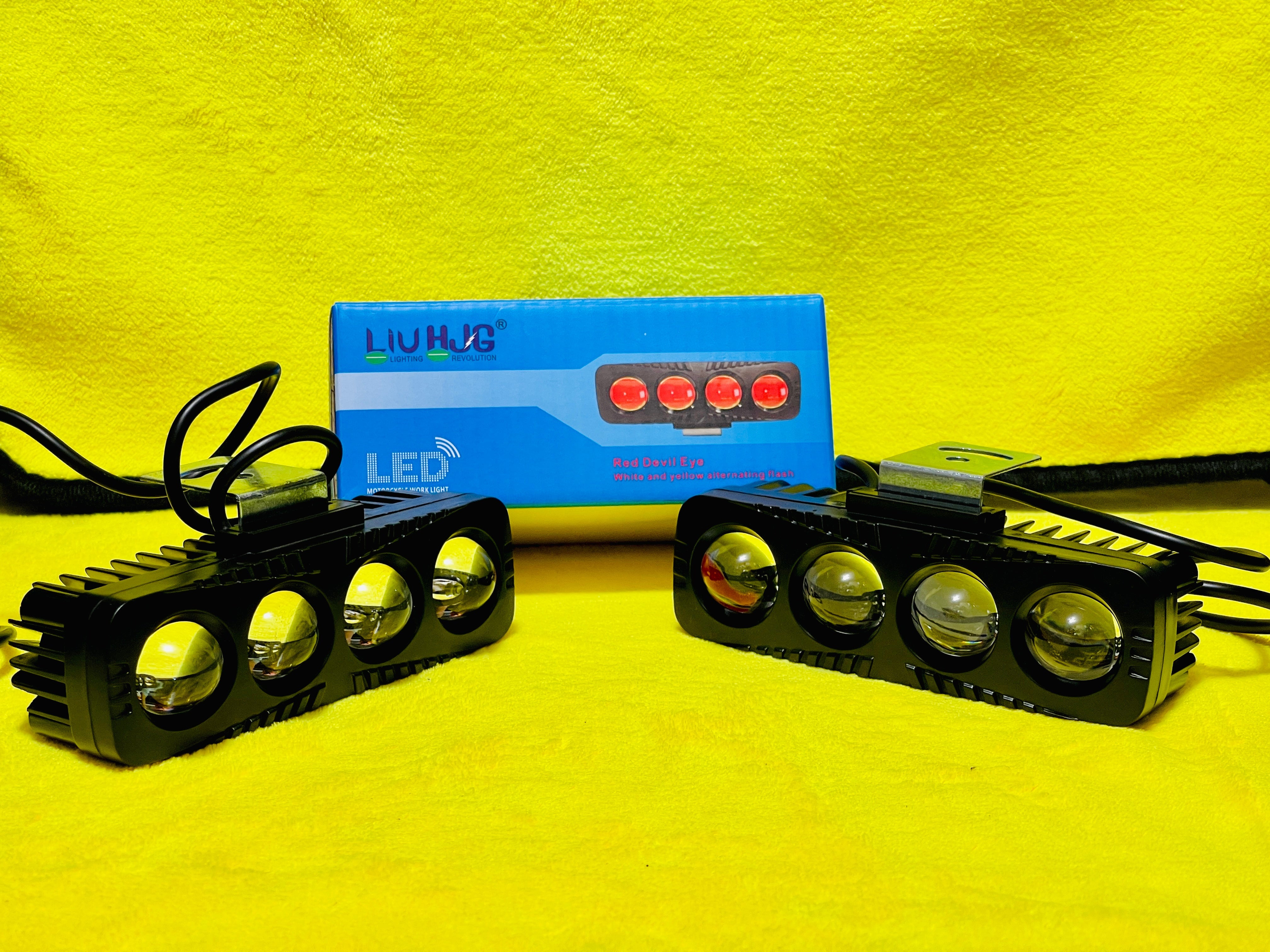 HJG 4 Lens 3-Color Multi-Modes Fog Light for Car and Bike - Homie Mart