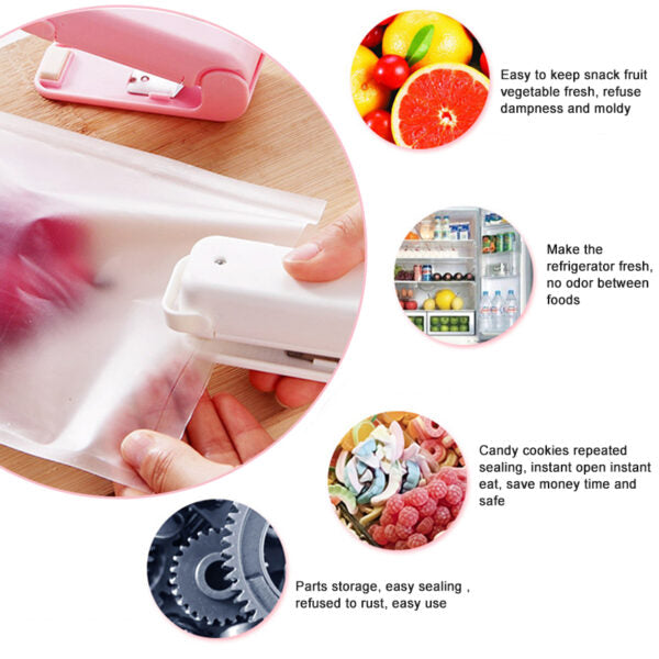 Seal It Fresh: Portable Mini Food Bag Sealer for Kitchen Storage and Snacks - Homie Mart