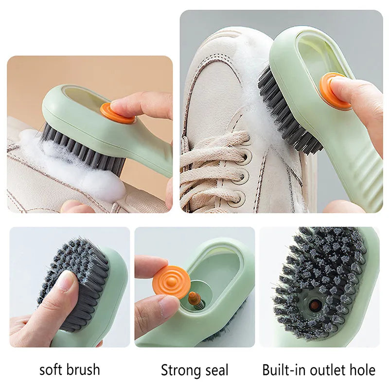Shoe Brush Automatic Liquid Discharge Deep Cleaning Soft Bristles Household Laundry Cleaning Brush for Daily Use - Homie Mart