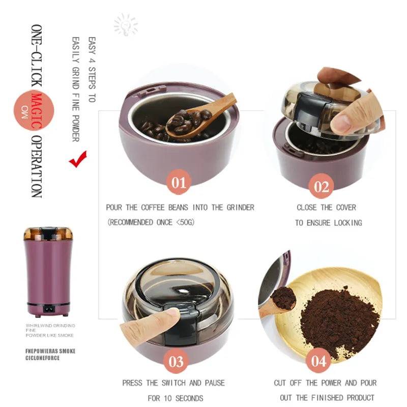 Mini Electric Coffee Grinder: A Compact Powerhouse for All Your Grinding Needs - Homie Mart