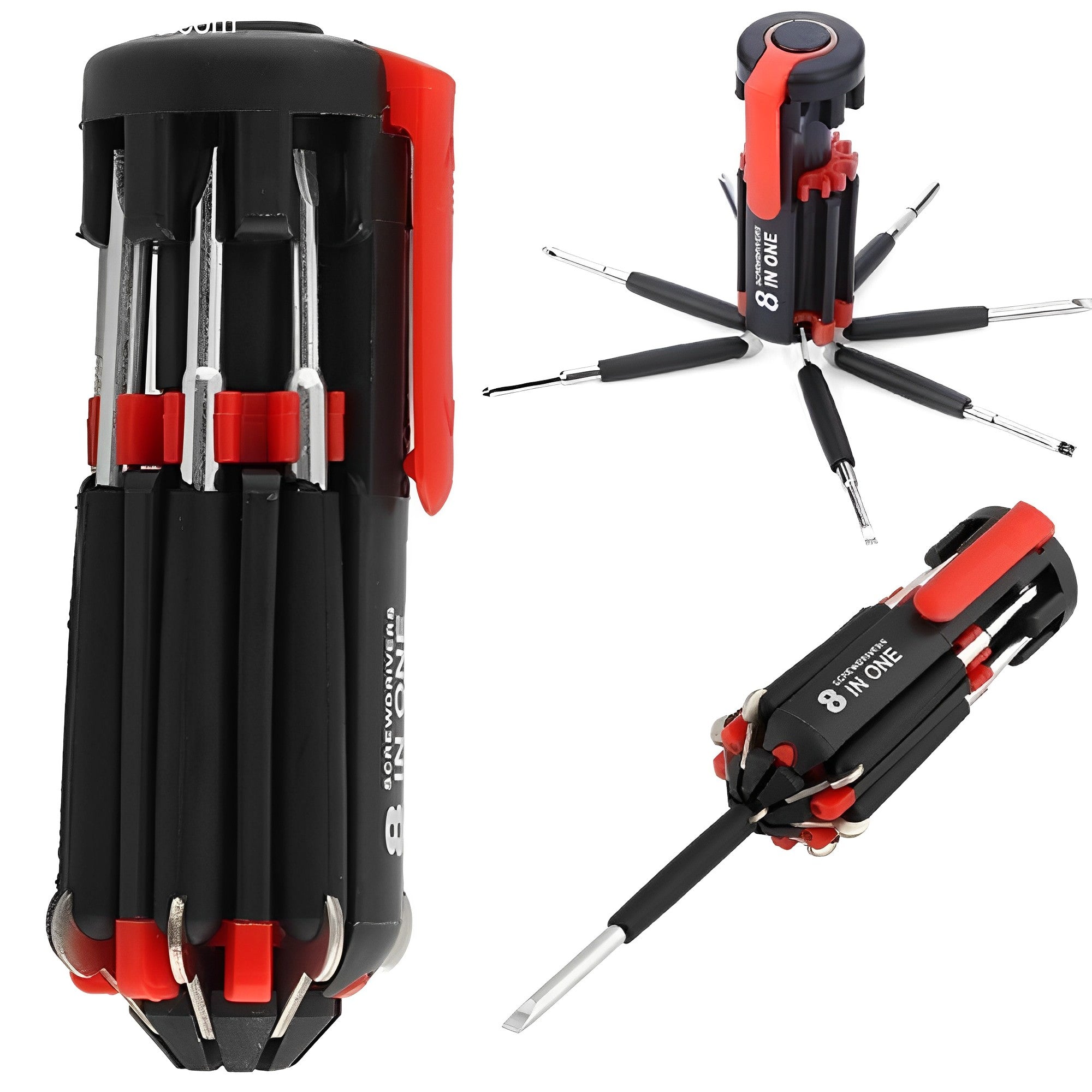 Compact 8 In 1 Multi Screwdriver Tool Set With 6 LED Torch Homie Mart