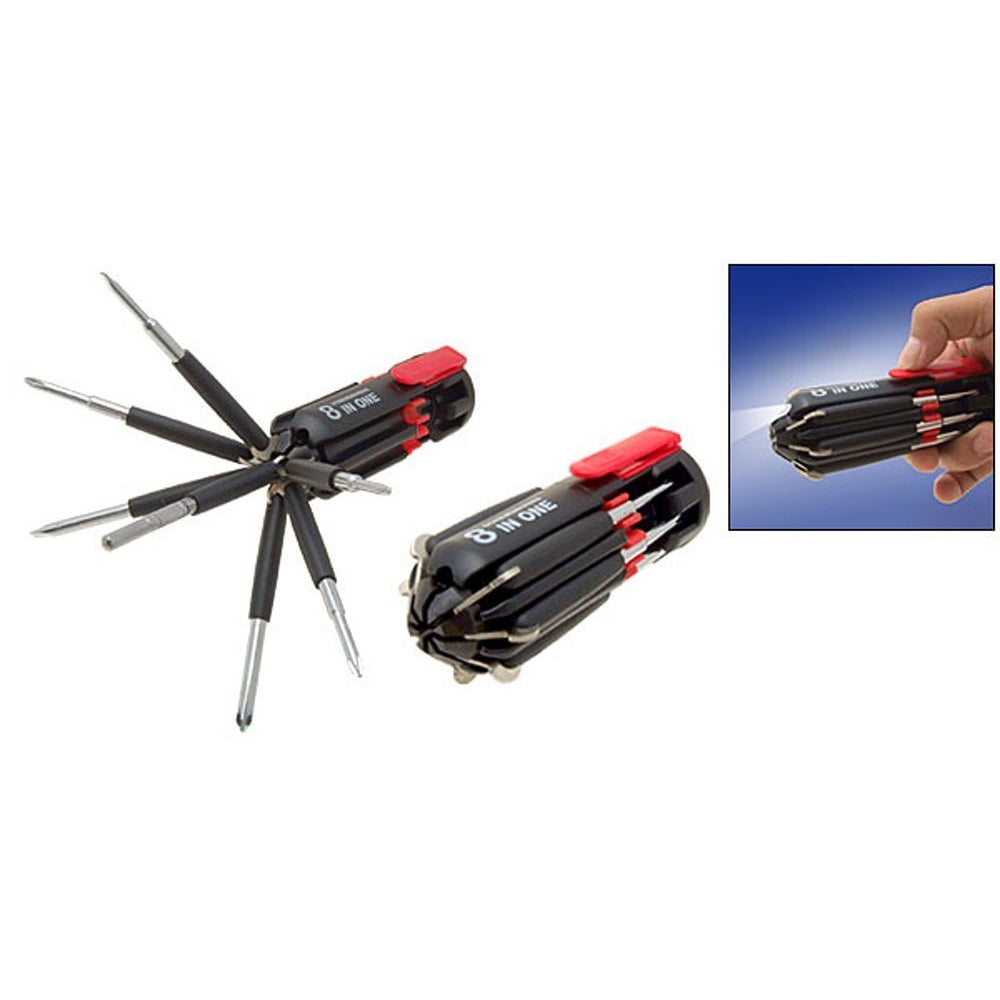 Compact 8 In 1 Multi Screwdriver Tool Set With 6 LED Torch Homie Mart