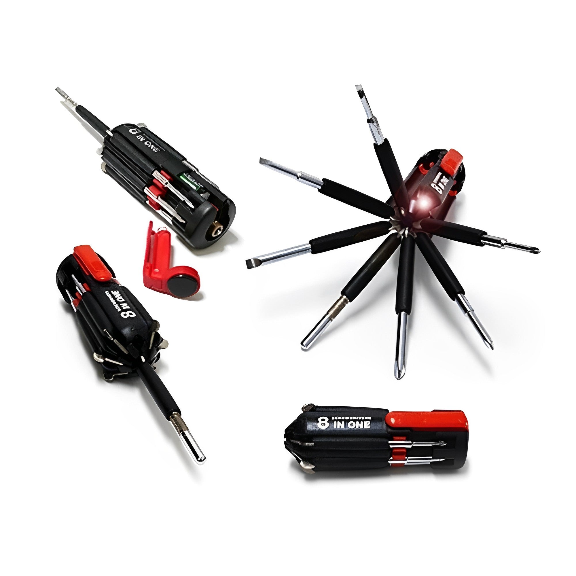 Compact 8 In 1 Multi Screwdriver Tool Set With 6 LED Torch Homie Mart