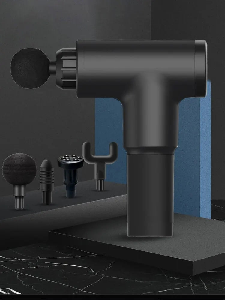 Deep Muscle Relaxation at Your Fingertips: Handheld Electric Massager Gun with 4 Massage Heads and 5 Gears - Homie Mart