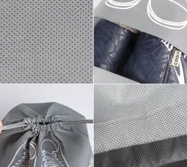 Shoe Storage Bag Dust-proof Waterproof Transparent Non Woven Fabric Shoe Tote Drawstring Packaging Organizer For Travel - Homie Mart