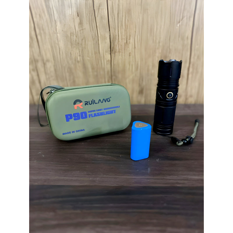 Ruilang P90 High-Quality Powerful 1Km Long Range USB Rechargeable LED Torch Light - Homie Mart
