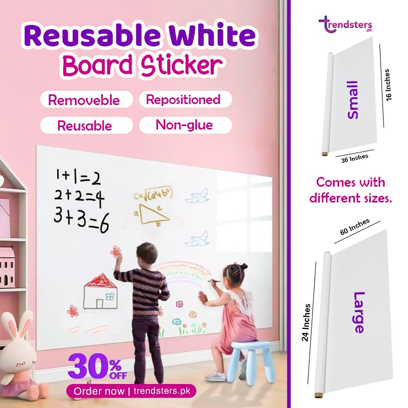 Reusable White Board Sticker Trendsters.pk