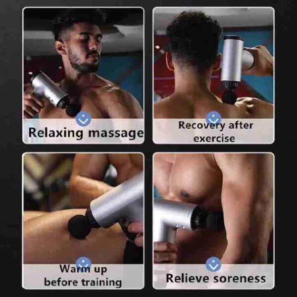 Deep Muscle Relaxation at Your Fingertips: Handheld Electric Massager Gun with 4 Massage Heads and 5 Gears - Homie Mart
