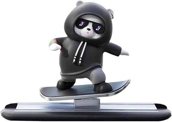 Funny Skateboard Bear Dashboard Decoration – Premium Car Interior Accessory Homie Mart