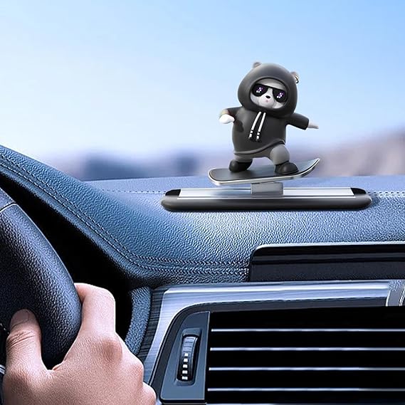 Funny Skateboard Bear Dashboard Decoration – Premium Car Interior Accessory Homie Mart