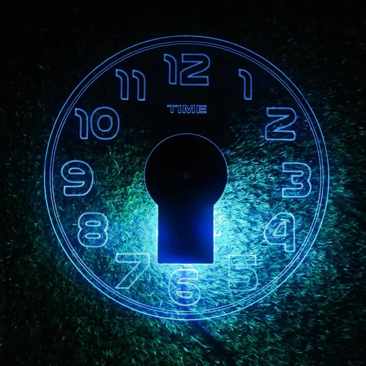 Acrylic Modern Neon Wall Clock With Neon LED Backlight - Homie Mart