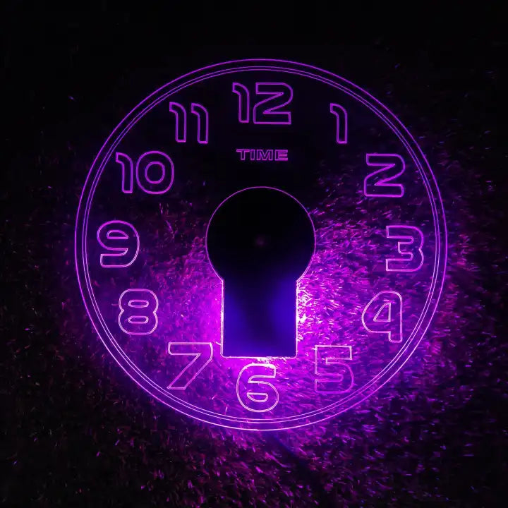 Acrylic Modern Neon Wall Clock With Neon LED Backlight - Homie Mart