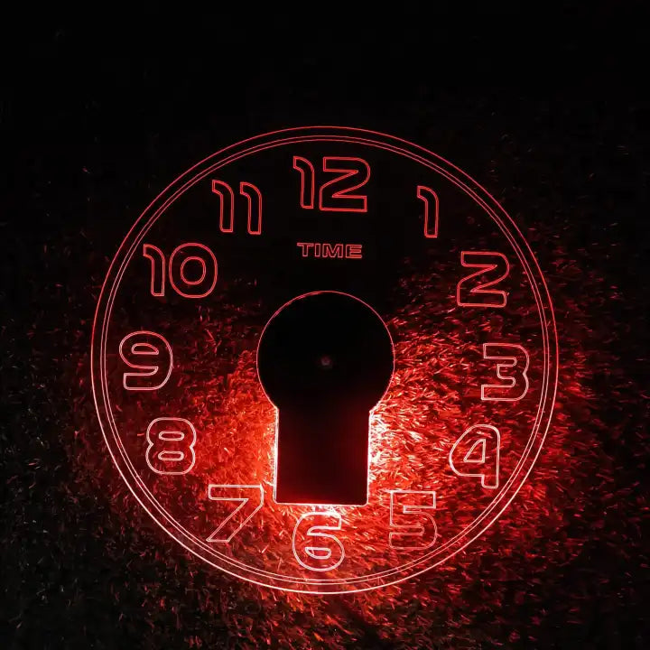 Acrylic Modern Neon Wall Clock With Neon LED Backlight - Homie Mart