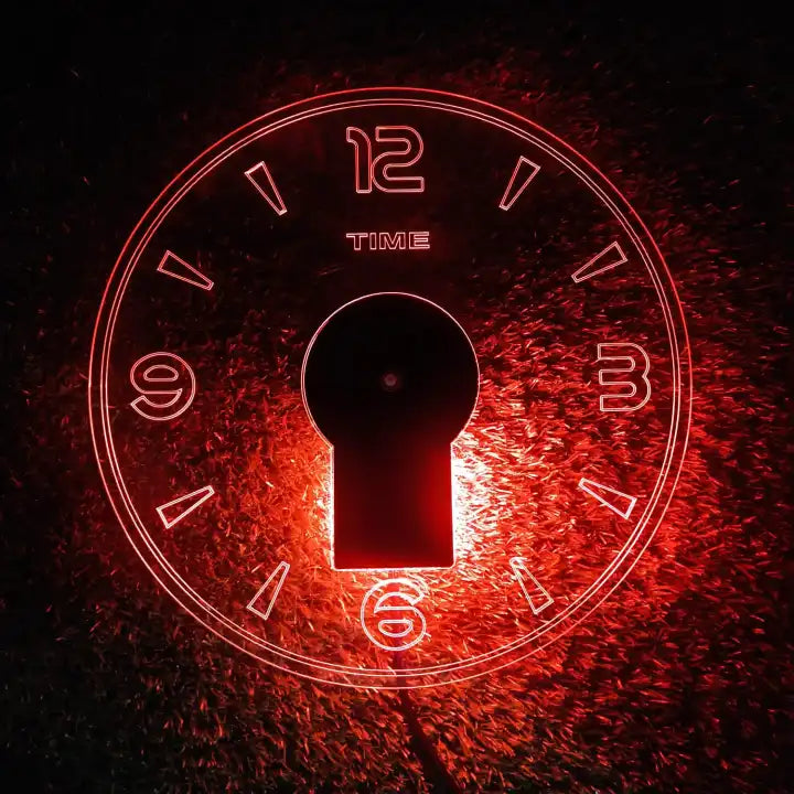 Acrylic Modern Neon Wall Clock With Neon LED Backlight - Homie Mart