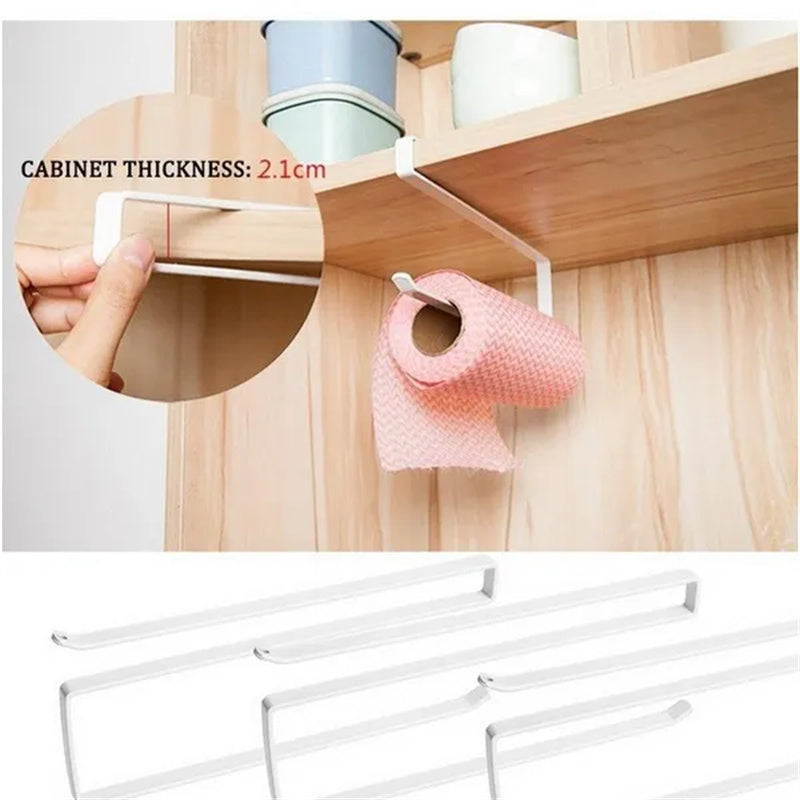 Kitchen Paper Towel Hanger Holder: Under Cabinet Roll Rack Space Save Organizer - Homie Mart
