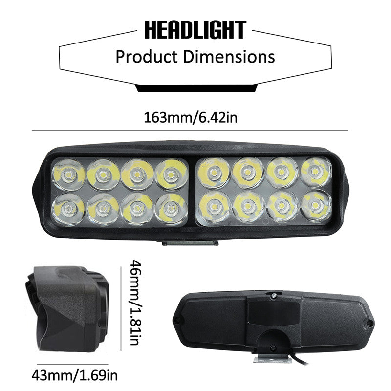UltraBright 16-LED 3-Mode Universal Motorcycle Headlight - Homie Mart