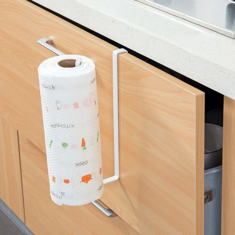 Kitchen Paper Towel Hanger Holder: Under Cabinet Roll Rack Space Save Organizer - Homie Mart