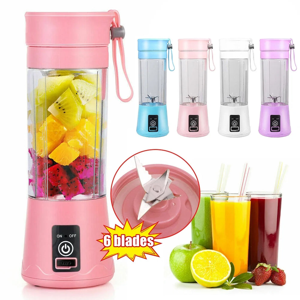 Blend Anywhere! 6-Blade Portable Blender - Rechargeable, Powerful, and On-The-Go! Homie Mart