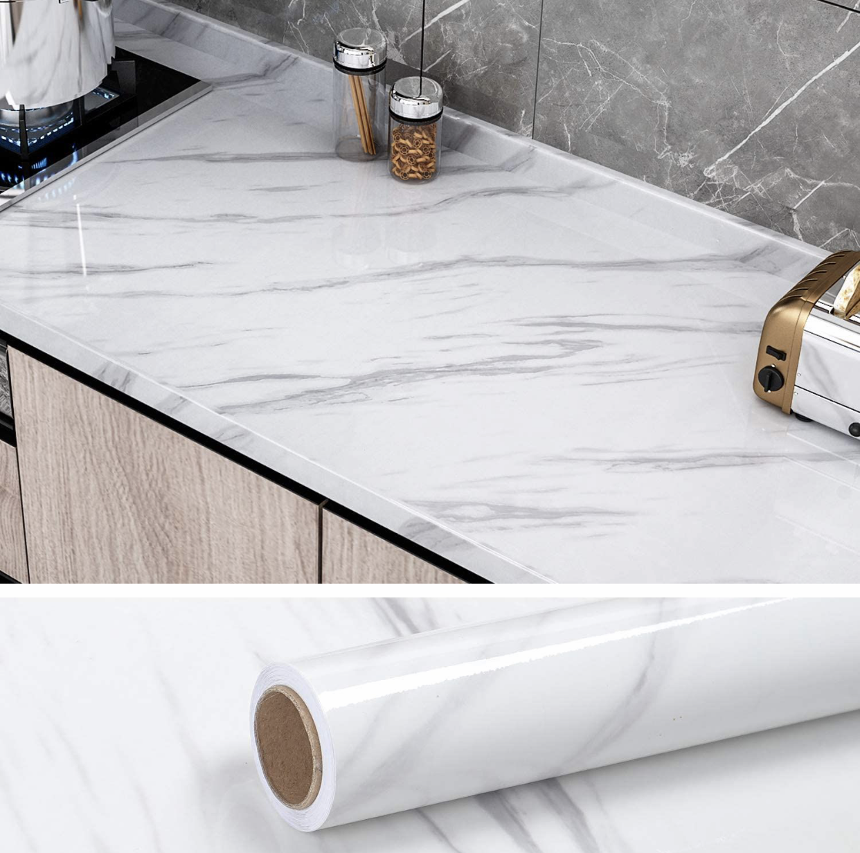 Marble Sheets for Kitchen - Anti Oil and Heat Resistant Wallpaper. - Homie Mart